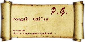 Pongó Géza névjegykártya